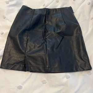 Black leather skirt